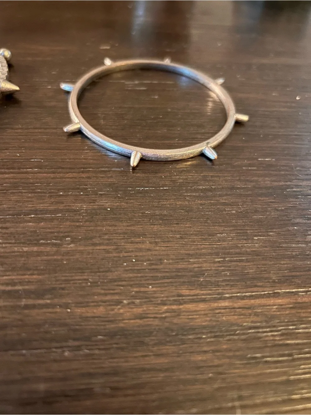 Silver Tone Spike Stackable Bangle Bracelet